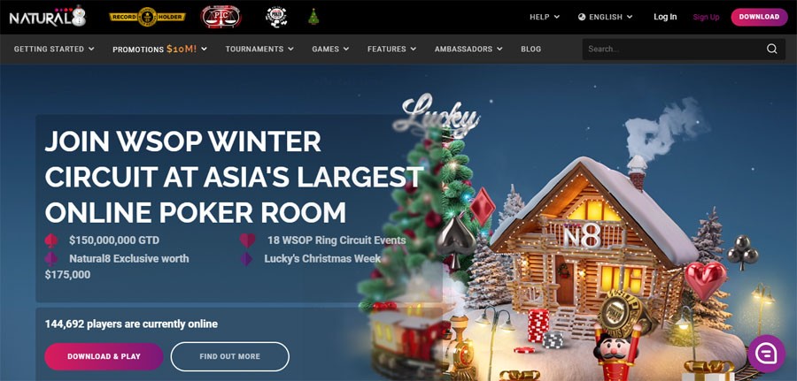 Natural 8 Casino Home page