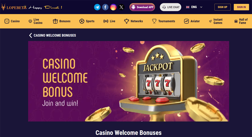 Generous Welcome Bonus Offer for New Players at Lopebet Casino