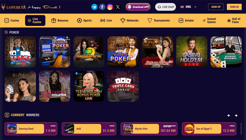 Dynamic Live Casino Gaming Experience at Lopebet with Real Dealers